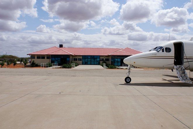 Wajir airport in Northeastern Kenya. All flights travelling from Somalia must stop for a security check in Wajir.