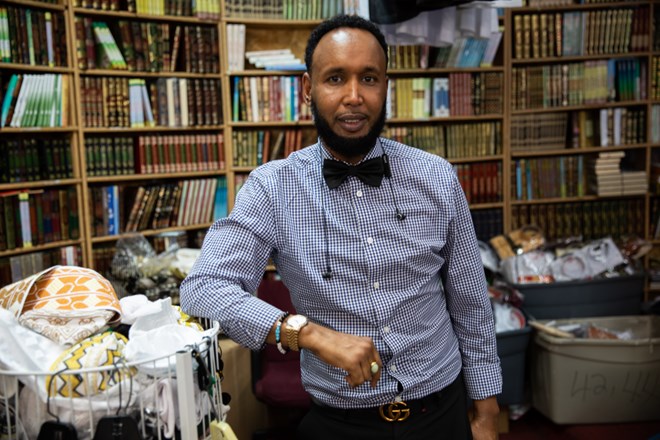 Ahmed Firin, who runs Tawakal & Bookstore at 24 Somali Mall, said he wasn’t able to access a federal PPP loan because he is self-employed. Credit: Jaida Grey Eagle | Sahan Journal