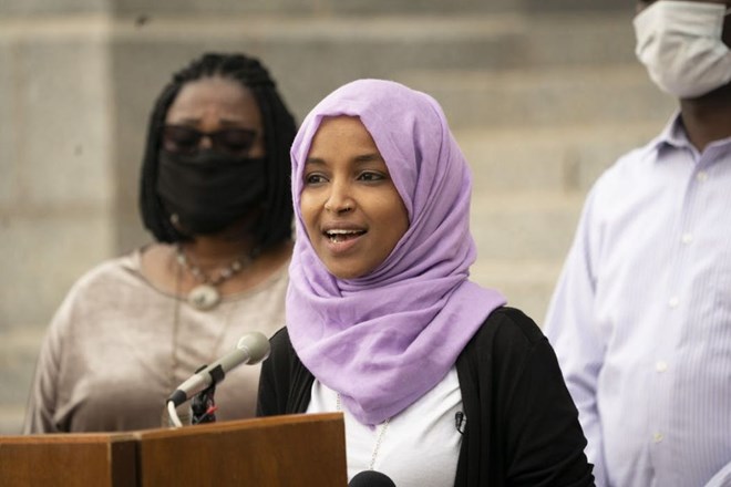 U.S. Rep. Ilhan Omar, seen at a July 7 news conference at the state Capitol, is facing a well-financed challenger in the DFL primary race.RENEE JONES SCHNEIDER – STAR TRIBUNE