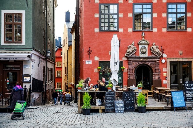 The central square of Stockholm's old town is quieter than usual during the pandemic. Photo: Emma-Sofia Olsson / SvD / TT