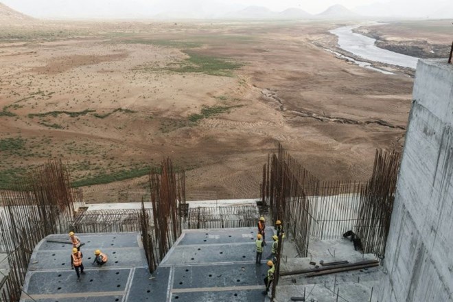 Construction works at the Grand Ethiopian Renaissance Dam (GERD) near Guba in Ethiopia (AFP Photo/EDUARDO SOTERAS)