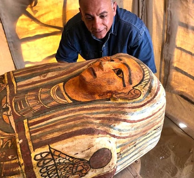 Some of the coffins were decorated with colourful ornate patterns.EGYPTIAN MINISTRY OF TOURISM AND ANTIQUITIES