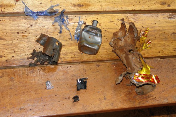 Parts of the explosive that was found in the Kutus Catholic Church on December 20, 2015. Bomb experts from Nyeri and Embu managed to detonate the explosive device. PHOTO | GEORGE MUNENE