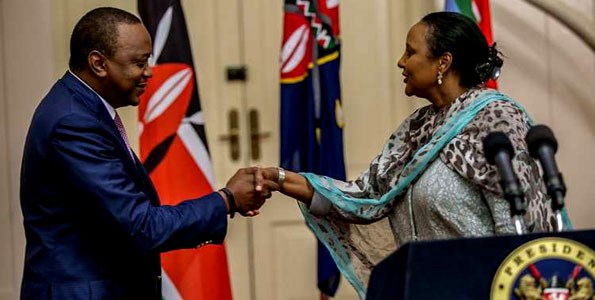 Kenya’s President Uhuru Kenyatta nominated Amina Mohamed for the position of African Union Commission chair. PHOTO | FILE