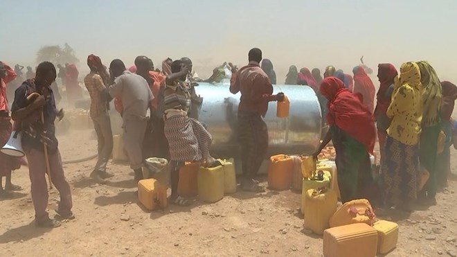 Aid has started to get through, but the crisis is far from over. Credit: ITV News
