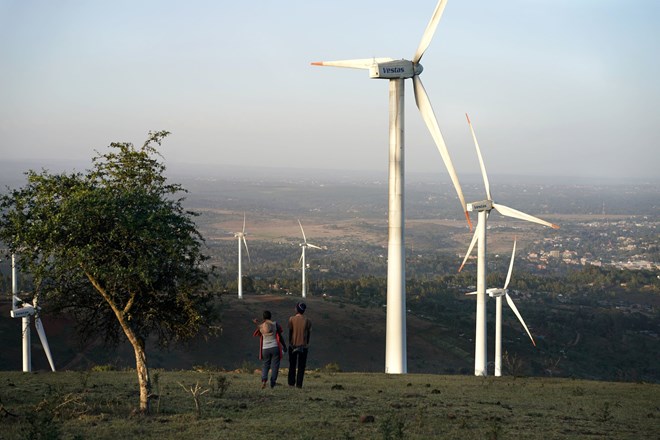 Part of a wind farm linked to the Ngong Hills power station, about 20 miles from Nairobi. Some analysts say wind and geothermal sources could satisfy Kenya’s growing demand for electricity. Credit Joao Silva/The New York Times