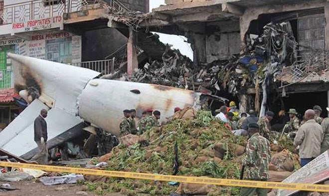 A Cargo plane that was destined for Aden Adee International Airport in Mogadishu crashes in Utawala, Nairobi, on July 2, 2014. PHOTO | JOAN PERERUAN | NATION MEDIA GROUP