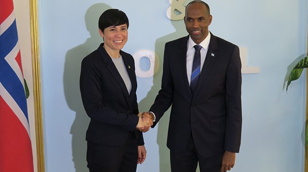 Somalia and Prime Minister Hassan Ali Khaire get help to clear the country's debt. Here with Minister of Foreign Affairs Ine Eriksen Søreide. Credit: Svein Michelsen, MFA